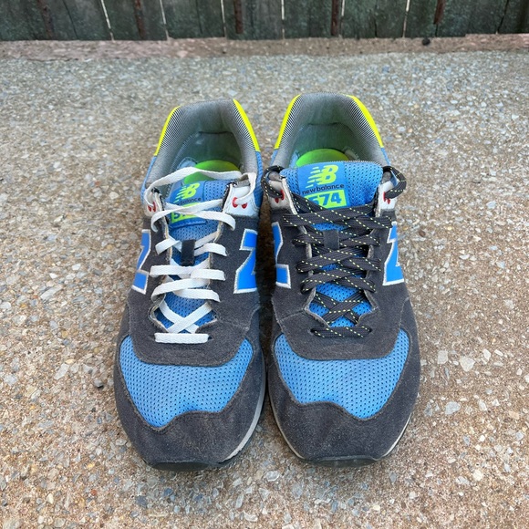 New Balance 574 — Blue / Neon Yellow (Size 10 Men’s) - Picture 12 of 12